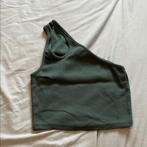 Zara Dark Green Asymmetrical Tank Top